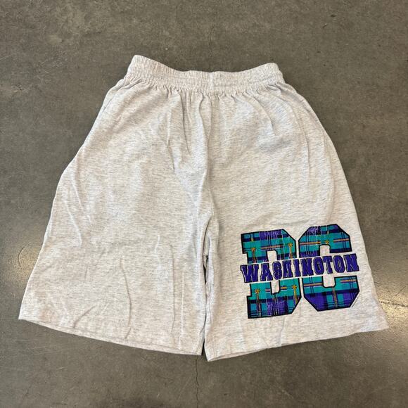 Vintage Y2K Retro 90's Washington DC Purple Grey Cotton Blend Sweat Shorts M - Picture 1 of 5